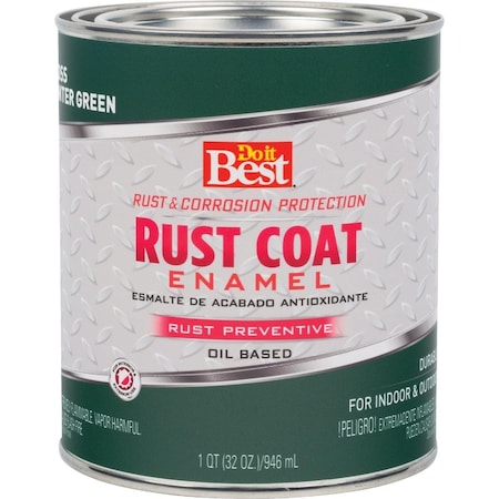 All-Source Rust Coat Oil-Based Gloss Enamel, Hunter Green, 1 Qt. 203572D